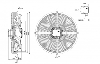 Вентилятор осевой ebmpapst S8D500AJ0901 Вентилятор осевой ebmpapst S8D500AJ0901